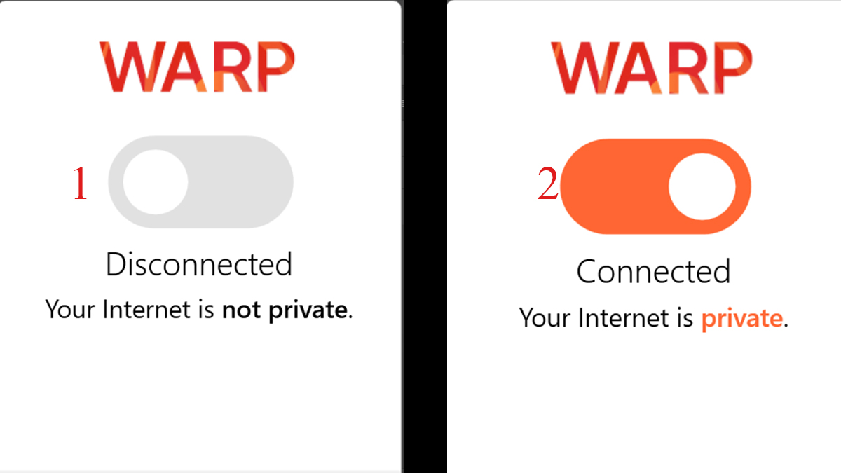 Gạt nút Connect sang bên phải kết nối VPN